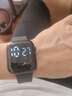 其他品牌高颜值LED手表时尚方形学生科技感超强夜光数字个性运动 黑色 实拍图