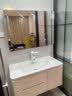 京舰卫生间烤漆橡木浴室柜陶瓷一体盆洗脸盆柜组合洗手盆洗手台洗漱池 圆弧美妆镜柜+100圆角陶瓷盆 实拍图
