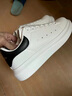 H8小白鞋2026新款春季百搭莆田鞋子情侣男女内增高厚底休闲运动板鞋 白色-黑皮尾（礼盒装） 34 女码 实拍图