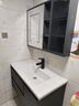 艺昕浴室柜陶瓷一体盆卫生间洗手盆洗脸盆柜组合智能镜套装洗漱洗手台 90CM轻奢灰智能款+全套配件 实拍图