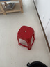 OEING塑料凳子【承重400斤】家用加厚简约高凳餐桌板凳方凳商用凳子 红色46厘米高 加厚款一张 实拍图