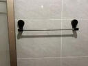 吸盘毛巾架免打孔卫生间置物架浴室毛巾杆壁挂式厕所浴巾收纳挂架 伸缩款透明黑【30-60cm】 实拍图