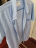 BLACKMONDAY短袖衬衫男夏季韩版修身纯棉免烫牛津纺商务休闲方领纯色衬衣男 浅蓝色 L (175) 实拍图