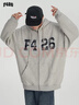 F426【赵露思同款】春季嘻哈宽松大logo格子贴绣卫衣外套 花灰  S 实拍图