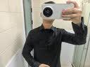 罗蒙长袖衬衫男士纯色商务休闲职业正装工装外套白衬衣男装 黑色 39  实拍图
