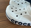 CROCS卡骆驰贝雅卡骆班洞洞鞋轻便耐磨拖鞋一脚蹬休闲鞋|205089 白/深蓝-126 39 (240mm) 实拍图