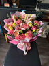 馨仪鲜花速递玫瑰花康乃馨花束送妈妈长辈礼物全国鲜花同城配送 19朵康乃馨百合混搭花束 实拍图