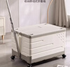 京东物流 折叠拉杆箱书本收纳箱带滑轮收纳神器书箱玩具整理箱 灰白 中号 拉杆滚轮款 实拍图