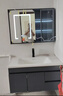 恋派浴室柜 陶瓷一体盆卫生间洗脸盆柜组合悬挂式洗漱台智能洗手盆柜 智能镜柜】珠光灰+陶瓷盆 90cm 实拍图