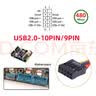 FVH 主板USB2.0 9PIN一分四 9针转双9针一分二扩展HUB集线器 接电脑接口鼠标键盘U盘9pin主板转B型USB 一分二-JD 实拍图