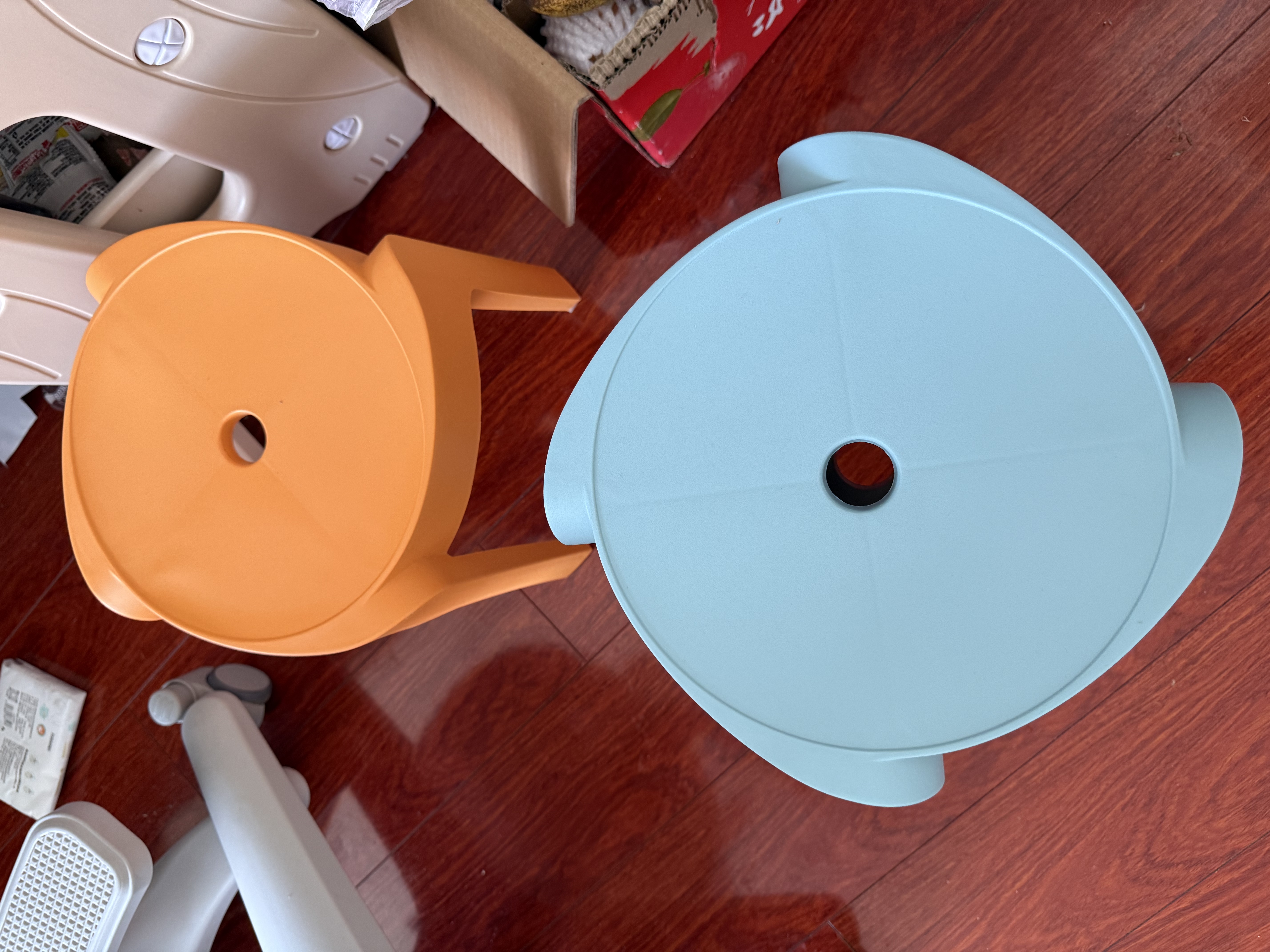 华恺之星凳子矮凳塑料小凳子圆凳家用换鞋凳加厚浴室凳YK105蓝绿橘粉4把装 实拍图