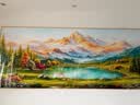 鹿觉客厅装饰画聚宝盆风景山水挂画背有靠山办公室沙发背景墙壁画 背靠金山-聚宝盆新66【金色框】 240*100cm/铝合金边框 实拍图