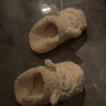 名创优品（MINISO）羊咩咩棉拖鞋女秋冬家居室内厚底月子毛毛拖鞋黄色包跟款 38-39 实拍图