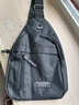 运动跑步包男休闲斜挎包手机包防泼水健身包女单肩包 黑色 实拍图