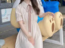 欧迪惠雪纺连衣裙女夏季2026年新款森系收腰显瘦裙子女装夏天气质小个子 杏色 S 实拍图