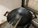 铸味（Jill May）铸味铸铁锅无涂层炒菜锅少油烟燃气灶不粘锅家用炒锅铁锅厨房好物 40cm圆底双耳炒锅（带盖） 40cm 实拍图