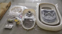 iuu婴儿洗澡盆 可折叠宝宝浴盆大号 洗澡神器躺托浴架新生儿童用品 【北欧灰】+调节感温浴架+浴网+脸盆*3 材质：FAD食品级材质检测认证 实拍图