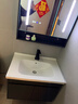 皇生金智能浴室柜陶瓷一体盆洗脸盆柜卫生间卫浴洗漱台简约洗手盆柜组合 轻奢灰+智能镜柜半+陶瓷盆70cm 实拍图