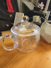 原矿水晶石头杯水晶杯玉石茶杯高档水杯轻奢玻璃杯原石手工带盖 透明【水晶玻璃】377ml2只 实拍图