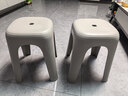 禧天龙塑料凳子方凳高凳加厚防滑家用餐椅浴室凳节节高凳 冰河灰 1个装 实拍图
