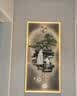 意识形态流水生财玄关装饰画迎客松入户正对门挂画轻奢led灯走廊过道壁画 E875金框 50*100(建议0.7米-0.8米的墙面) 质感满满油画布+环保边框 实拍图
