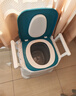 灏琦移动马桶老年人坐便器老人孕妇卧室内马桶便携坐便椅成人用便盆 【柔软坐垫+靠背】-轻奢蓝 实拍图
