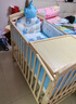 优乐博（ULOP）婴儿床实木拼接床多功能可移动升降宝宝小床带护栏新生儿哄睡摇篮 大床+床围软包+尿布台+椰棕床垫+蚊帐 哄睡神器婴儿摇摇床 实拍图