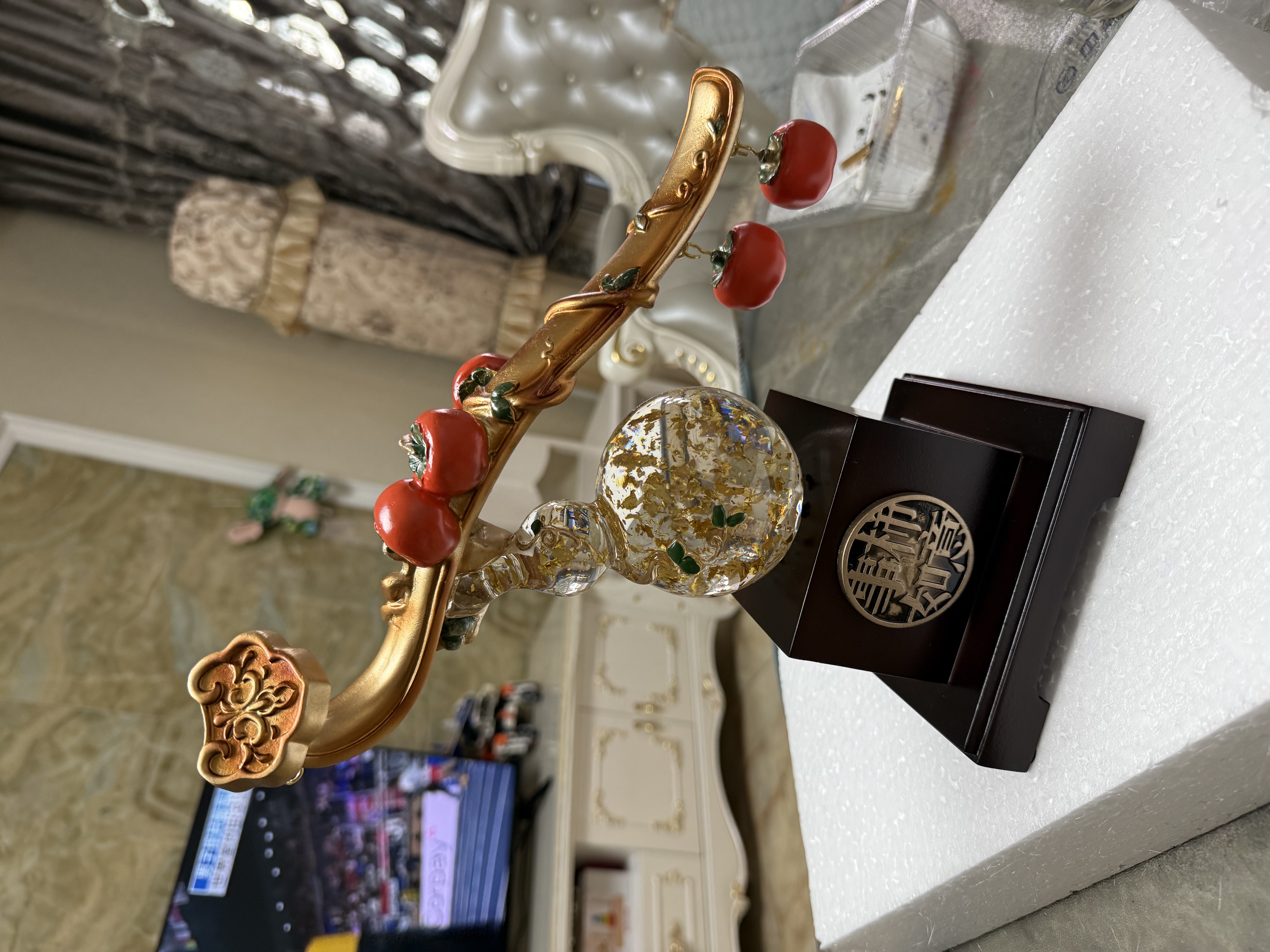 贝汉美（BHM）柿柿如意客厅摆件高端大气办公室装饰品乔迁新居礼物实用高档送人 【当次日达】柿柿如意鎏金款（礼盒装） 【柿柿如意 居家纳福】 实拍图
