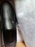 蜻蜓牌【100%全牛皮】男士皮鞋商务休闲真皮防滑软底软面中老年爸爸鞋真皮透气套脚舒适耐磨真皮百搭鞋子 黑色 41 实拍图