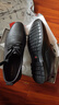 红蜻蜓男鞋平底秋冬牛皮休闲鞋男圆头商务正装皮鞋男WTA306871黑色42 实拍图