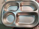 HUYO餐盘成人饭盒抗菌316不锈钢儿童餐盘分格盘早餐盘子汤碗餐具套装 餐盘4格+PP盖 实拍图