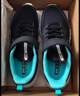 特步儿童童鞋男童中大童防滑缓震支撑轻便舒适四季百搭网革魔术贴跑鞋 黑 【9550四季密网款】 38 码 实拍图