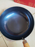 章丘铁锅正宗手工锻打铁锅无涂层物理不粘锅炒锅老式家用炒菜锅厨具轻音 标准版古法烤蓝（已干烧） 28cm 实拍图