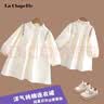 La Chapelle拉夏贝尔女童童裙春秋纯棉田园风连衣裙小女孩新款米 米白色 110 建议身高101-110cm 实拍图