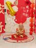 GOKU婴儿抓周礼服中式唐装套装男宝宝周岁衣服红色过年服百天满月儿童 繁星袖长  六件套 常规 上衣裤子帽子+鞋袜锁 90 (XL) 建议体重20-25斤 实拍图