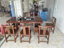 赣荣实木大板茶桌椅组合一桌五椅新中式简约茶几办公室阳台家用泡茶台 抽屉款石盘大板1围椅4月牙椅 1.6米新中式四抽屉款 实拍图