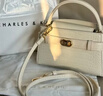 CHARLES&KEITH鳄鱼纹凯莉包手提斜挎婚包包女包生日礼物CK2-50270880-1 Ivory象牙色 S 实拍图