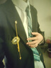 星禾莱日系学院风男生dk西装制服外套jk校供感红色西服学生痞帅班服套装 垫肩西服黑+白衬衫藏青领带+黑西 M 建议【95-110斤】 实拍图