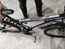EG7山地自行车成人学生变速越野单车双减震赛车26寸青少年男女 辐条【加厚防滑轮-更安全】黑白 26寸21速【适合：160-180CM】 实拍图