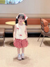 班喜迪女童夏装套装2026新款洋气儿童女孩衣服宝宝背心短裤套装夏季童装 米色 100 实拍图