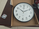 康巴丝（Compas）挂钟客厅 静音走时简约石英钟表挂墙时钟 c2855 黑色 26cm直径 实拍图
