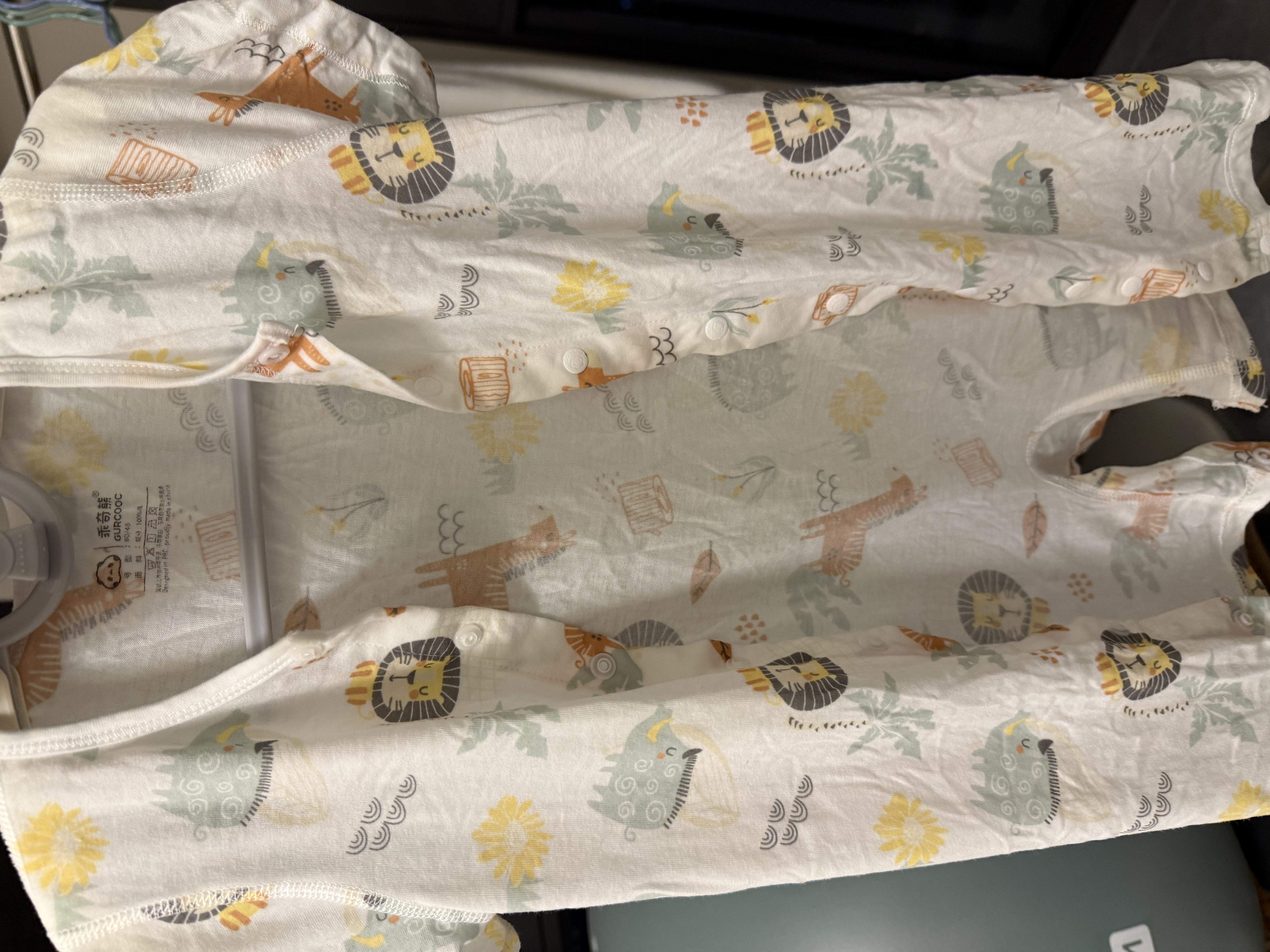 乖奇熊婴儿衣服夏季薄款宝宝睡衣新生儿短袖连体衣纯棉哈衣夏天装爬爬服 实拍图