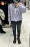 优衣库女装双面穿防风摇粒绒拉链连帽外套户外防水479697 479697/71浅蓝紫色 S 实拍图