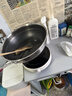 康巴赫炒锅煎炒锅蜂窝煎炒两用锅316L不锈钢28cm平底炒锅深煎锅少油烟 双面花纹煎炒两用+钢铲 28cm 实拍图