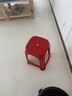 OEING塑料凳子【承重400斤】家用加厚简约高凳餐桌板凳方凳商用凳子 红色46厘米高 加厚款一张 实拍图
