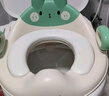 世纪宝贝（babyhood）儿童马桶圈男女宝宝坐便器马桶辅助便圈PVC软坐垫 小兔子 薄荷绿 实拍图