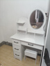 众淘梳妆台小户型卧室小型化妆台小型化妆桌卧室现代简约 LED灯镜【圆镜款+凳子】80*40*137cm 实拍图