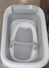 日康（rikang）婴儿洗澡盆 折叠盆宝宝无线感温洗浴盆带浴床+置物架X1045-3 灰色 实拍图