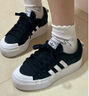 adidas NIZZA PLATFORM厚底增高运动帆布鞋女阿迪达斯三叶草 一号黑/白   36.5 实拍图