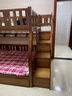 精冠胡桃木 实木儿童上下床双层床组合大人两层上下铺木床高低子母床 梯柜款 上铺宽160下铺宽180 实拍图
